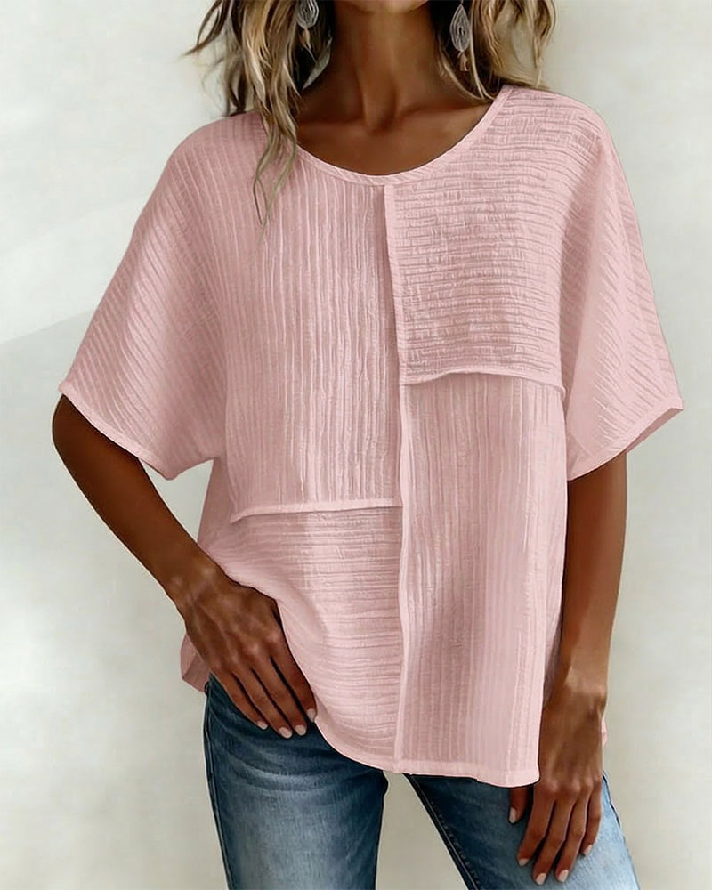 Maglia verticale testurizzata a patchwork, taglio morbido