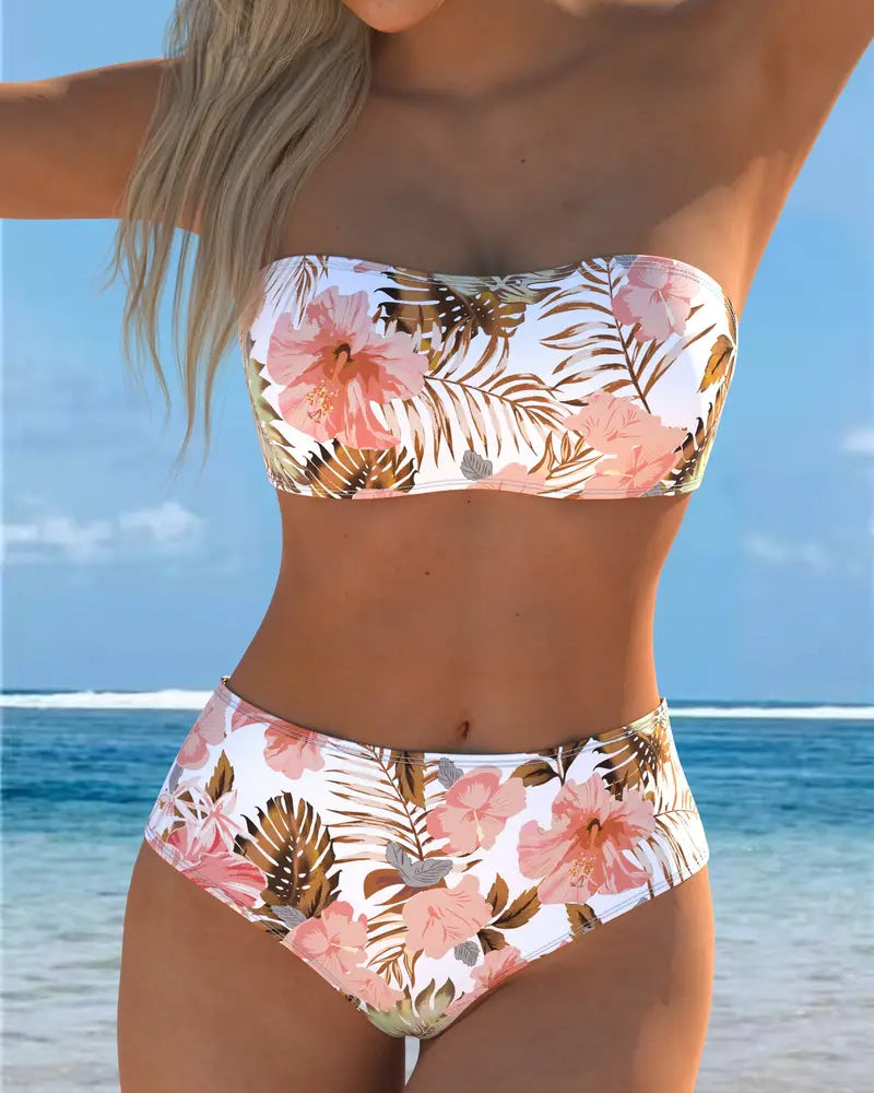 Bikini a fascia stampato