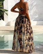 Bikini stampa leopardata con catena