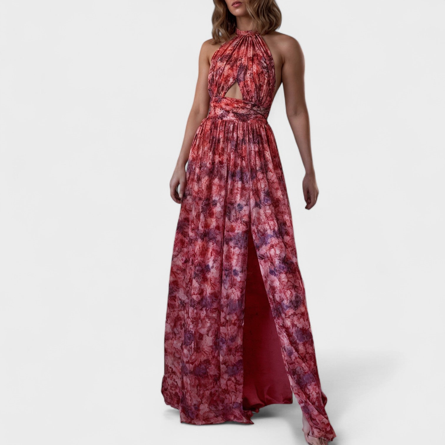 Florária - Abito lungo con scollo all'americana