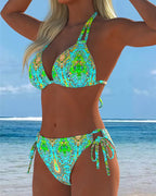 Bikini Colorato con Stampa all'Americana