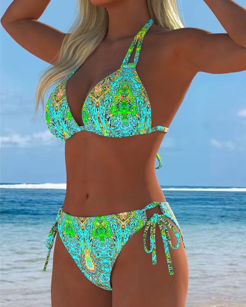 Bikini Colorato con Stampa all'Americana