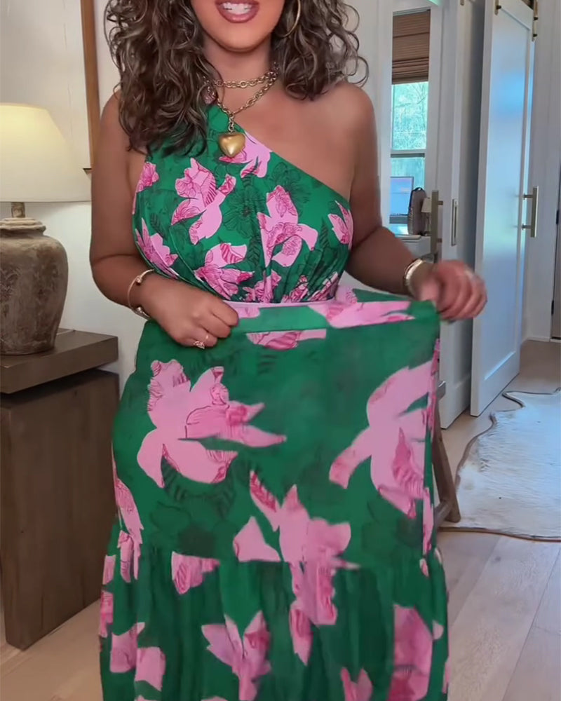 Costume da bagno intero a portafoglio con blocchi di colore a fiori