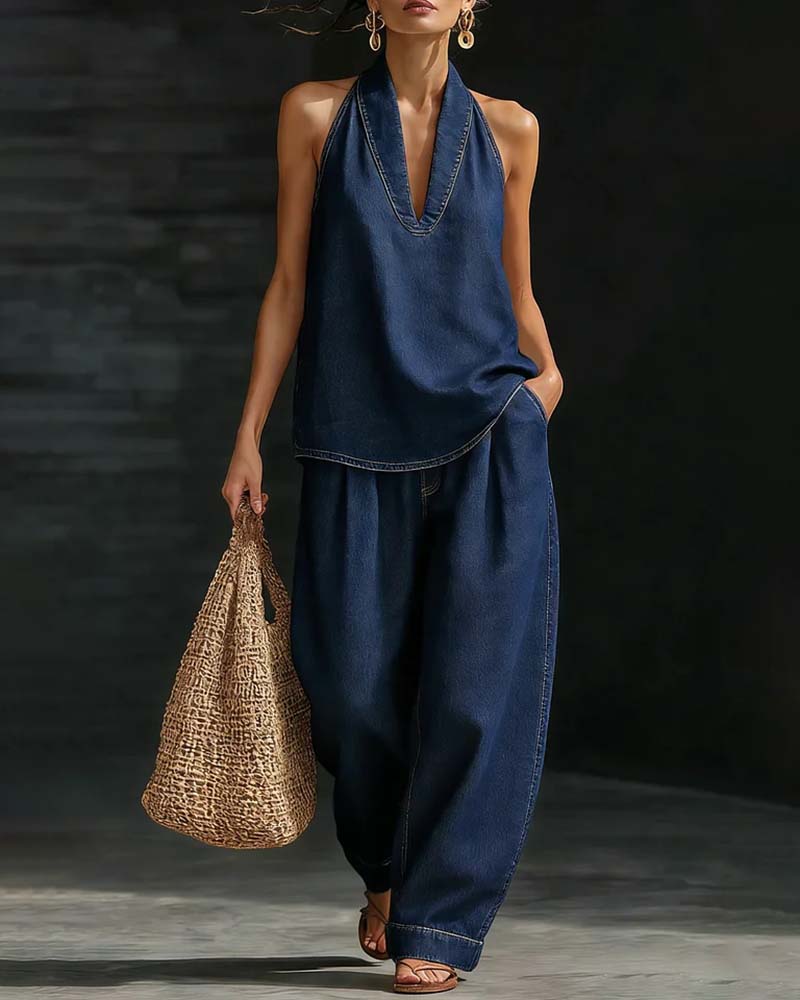 Set di jeans con cavezza colorata