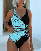 Costume Intero Color Block A Pois