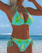 Bikini Colorato con Stampa all'Americana