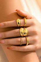 Set di 4 anelli in metallo
