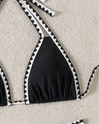 Bikini Sexy Triangolo Spaccato Colore a Contrasto