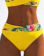 Bikini Bralette Stile con Stampa a Contrasto
