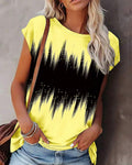 T-shirt girocollo sfumato a contrasto