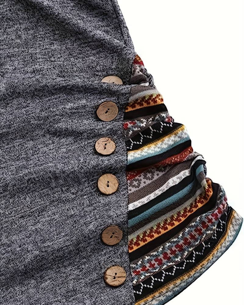 Felpa con cappuccio casual con colore a contrasto