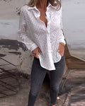 Camicia a maniche lunghe con risvolto tagliato