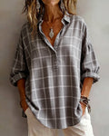 Camicia con rever a quadri sofisticata