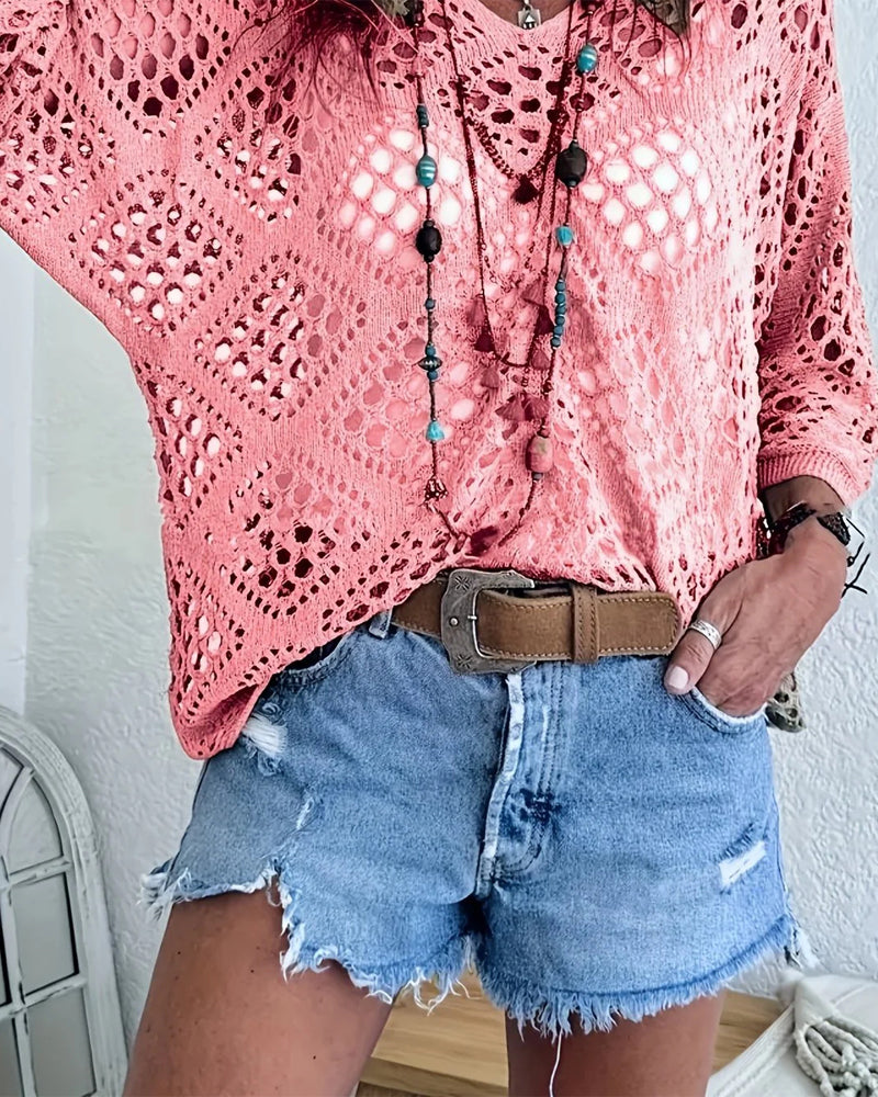 Maglia Fantasia Rombi Traforati Ampia