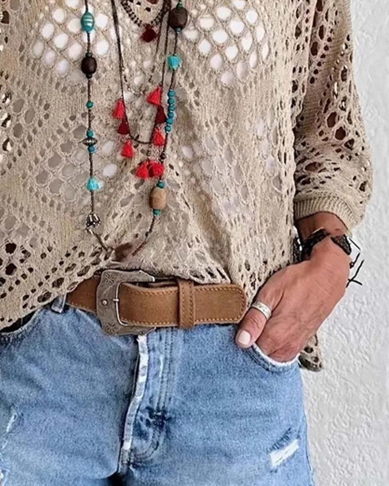 Maglia Fantasia Rombi Traforati Ampia