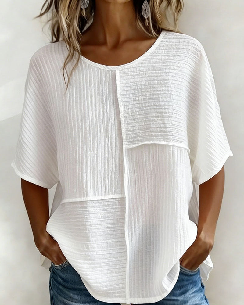 Maglia verticale testurizzata a patchwork, taglio morbido