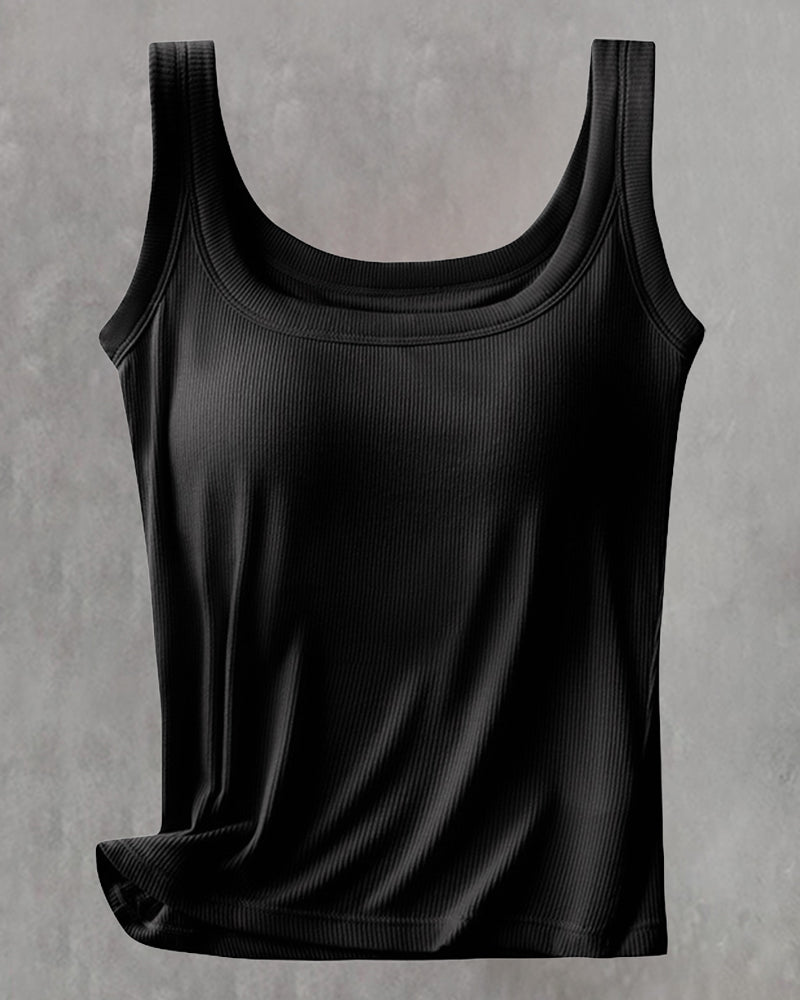 Canotta Tinta Unita Con Reggiseno Integrato