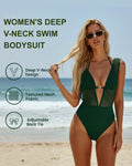 Monokini da donna con scollo a V profondo