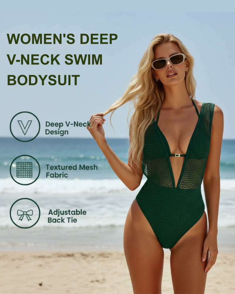 Monokini da donna con scollo a V profondo