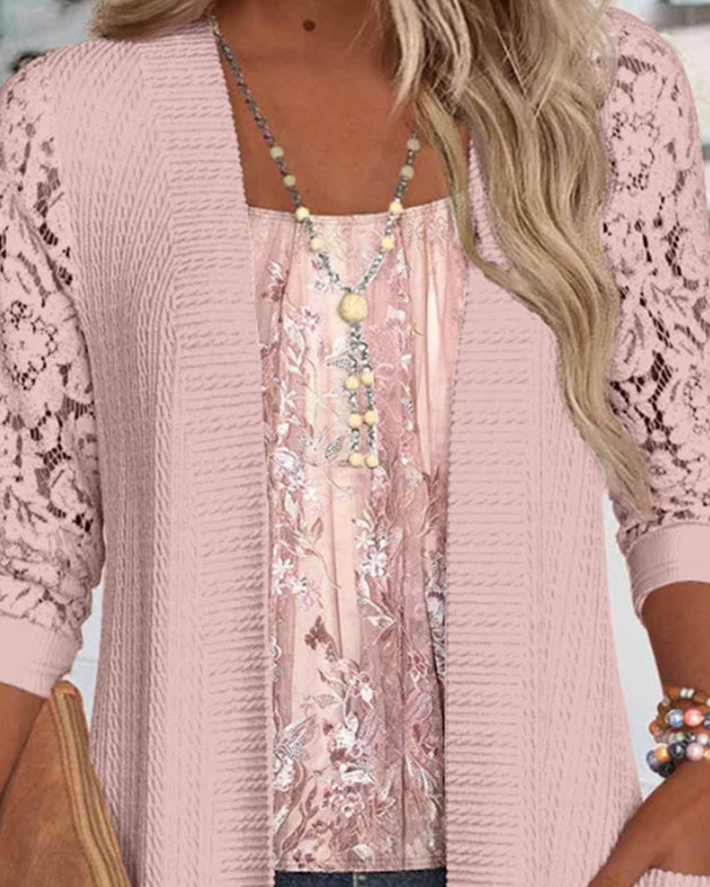 Top finto due pezzi con patchwork