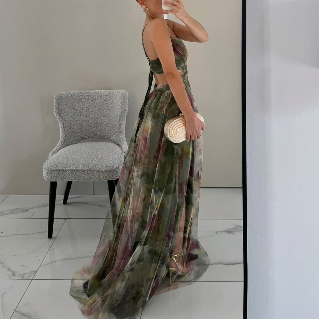 Margarida - Abito lungo con stampa floreale