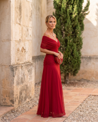 Maxi abito elegante da festa con scollo a cuore