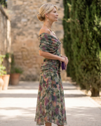 Maxi abito elegante da festa con scollo a cuore