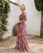 Maxi abito elegante da festa con scollo a cuore