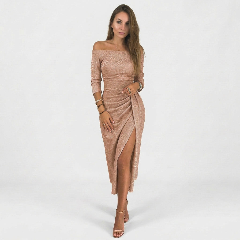 Natália - Vestito chic a spalle scoperte