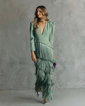 Chiara - Abito elegante con maniche a frange