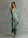 Alessia - Elegante vestito midi con maniche a frange
