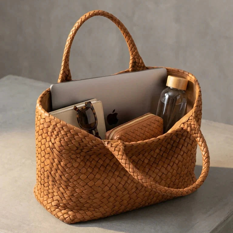 Heritage | Borsa tote artigianale in pelle e lana