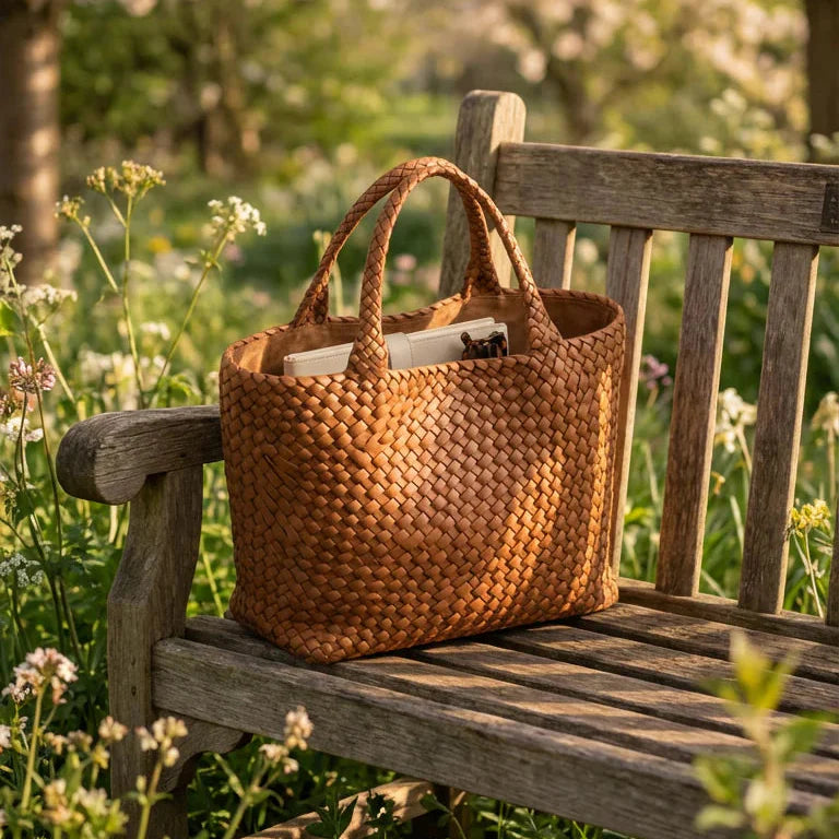 Heritage | Borsa tote artigianale in pelle e lana