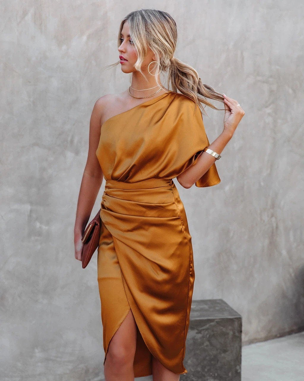 Tamari™ | Elegante Abito Midi in Raso