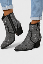 Stivali Eleganti Berenice con Patchwork e Cerniera Laterale