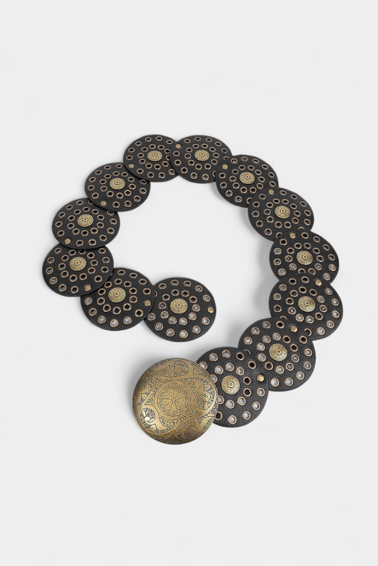 Cintura Western Vintage Alicia con Fibbia Circolare Decorativa