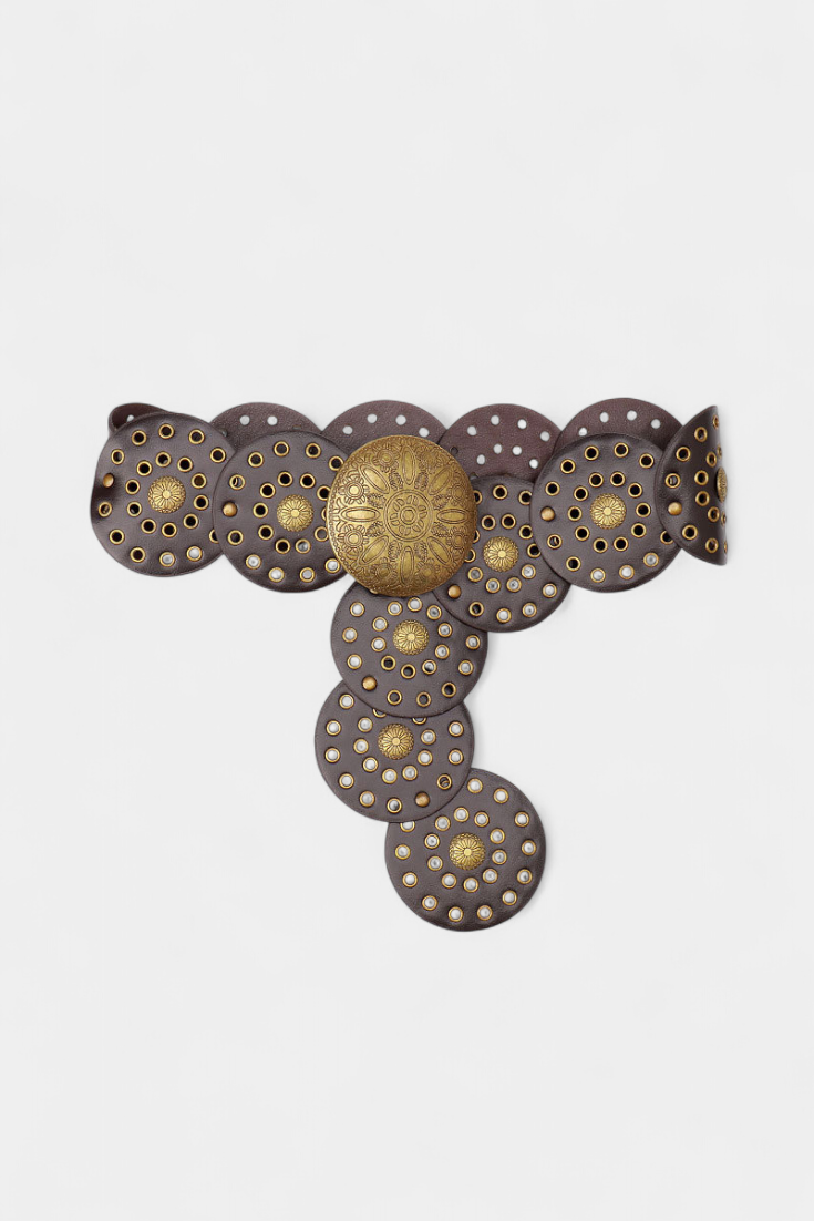 Cintura Western Vintage Alicia con Fibbia Circolare Decorativa