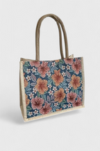 Borsa in iuta Taila con stampa floreale e design ecologico