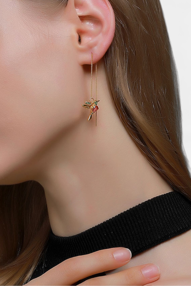 Pendientes de Pájaro de Zirconio Mezclado