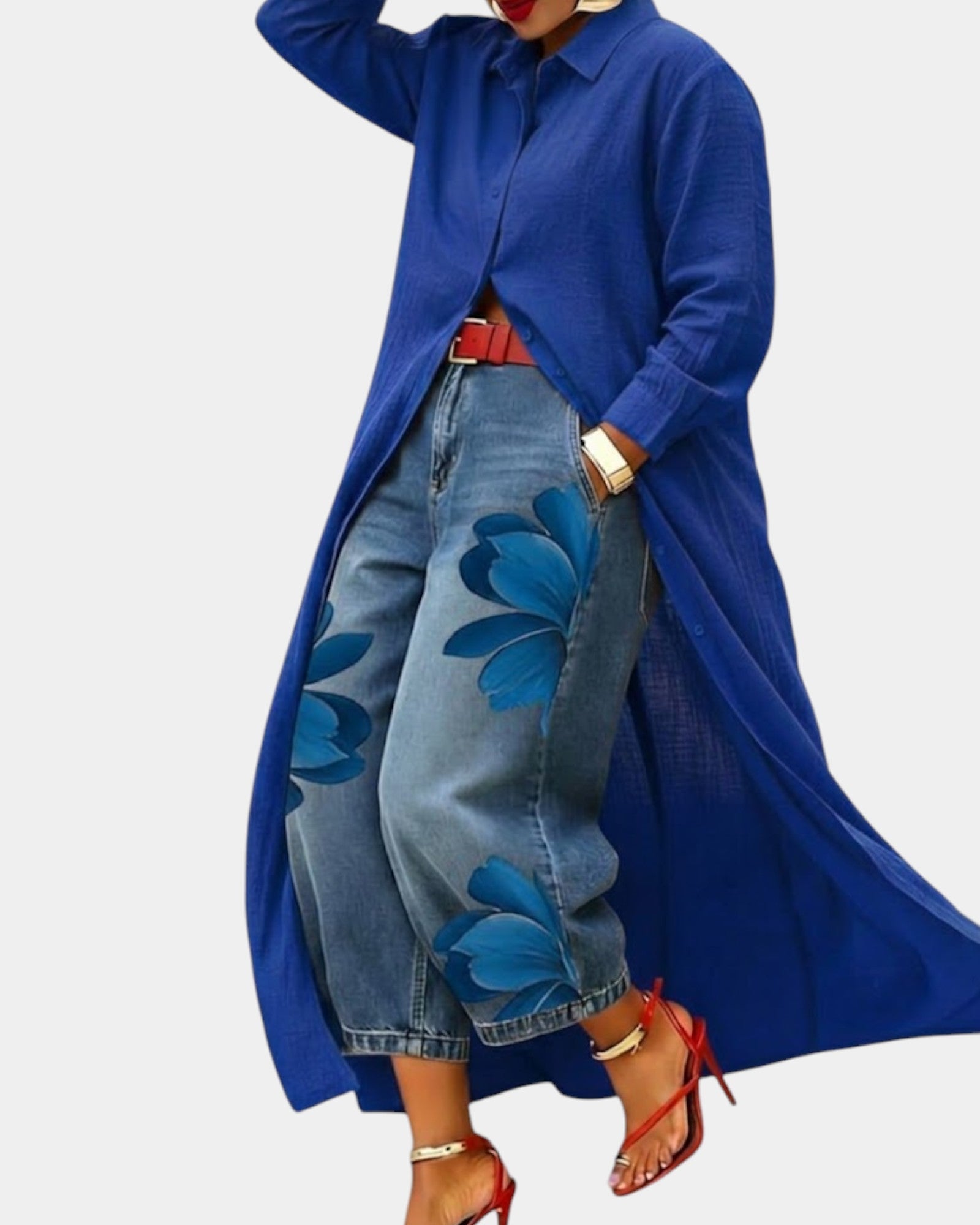 Céliane | Completo abito e pantaloni ampi in denim