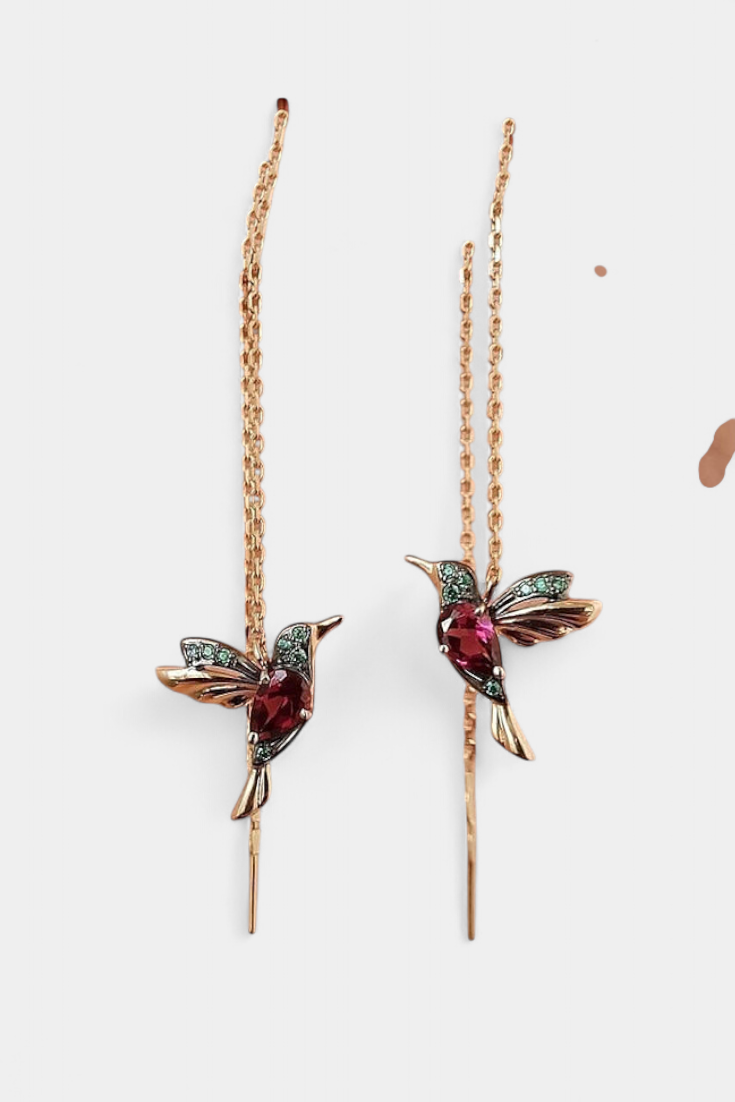 Pendientes de Pájaro de Zirconio Mezclado