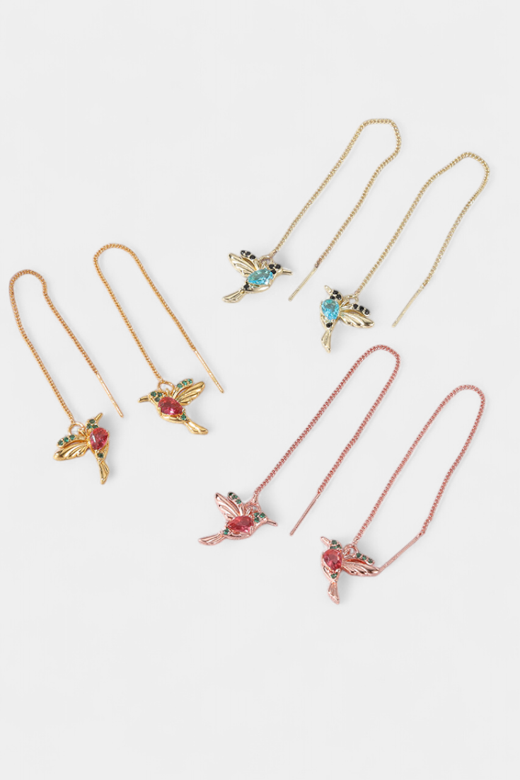 Pendientes de Pájaro de Zirconio Mezclado