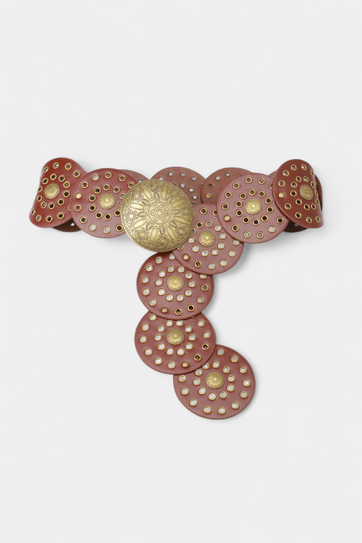 Cintura Western Vintage Alicia con Fibbia Circolare Decorativa