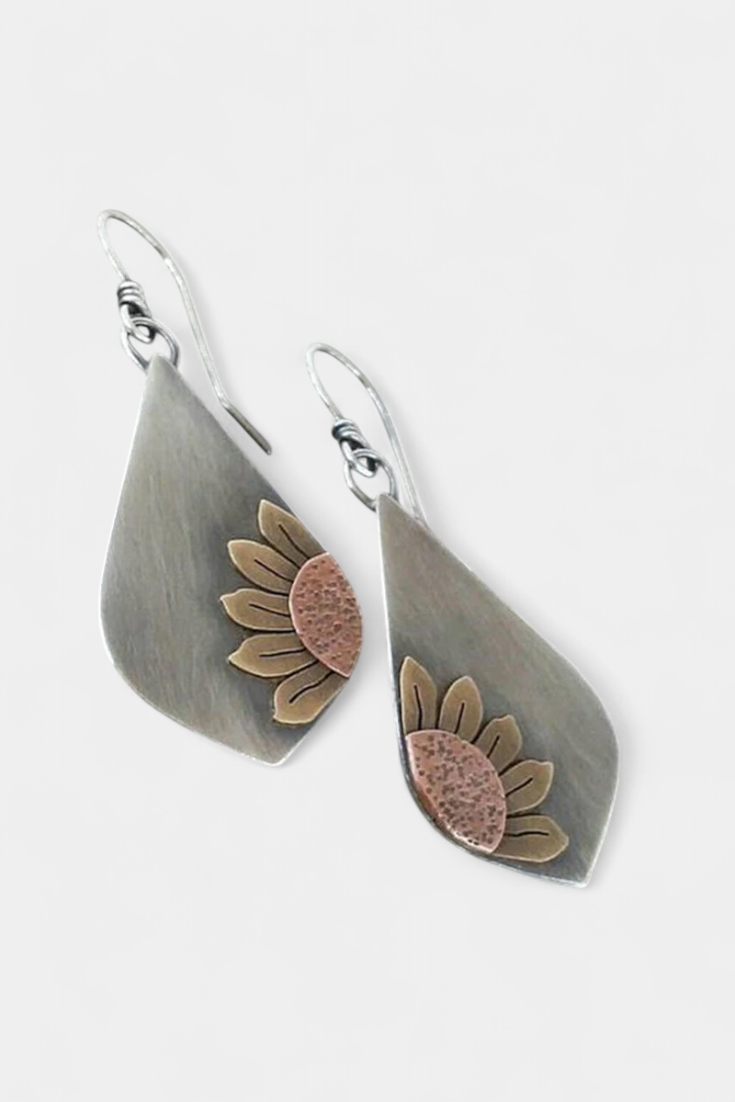 Orecchini Pendenti Girasole Bohemien