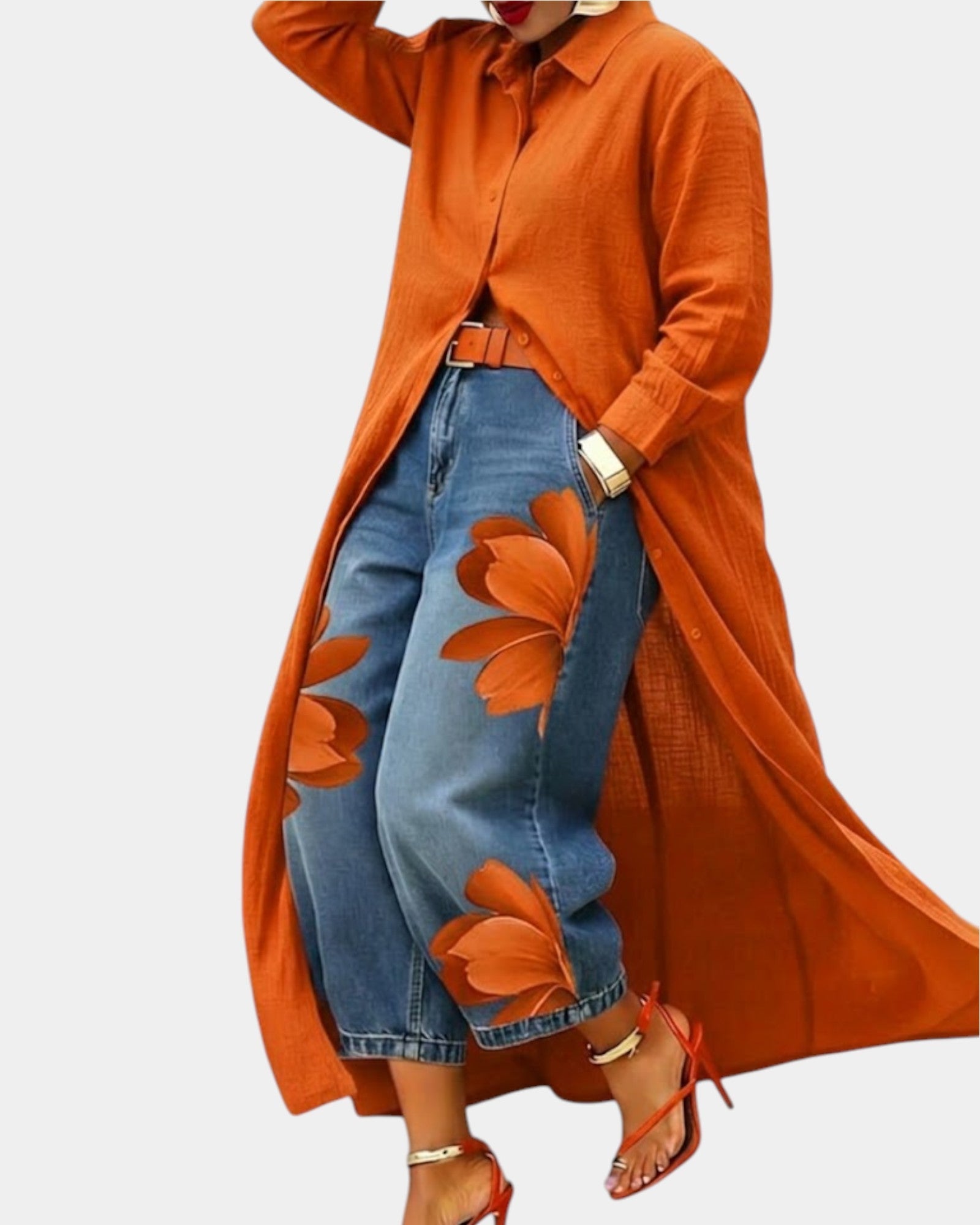 Céliane | Completo abito e pantaloni ampi in denim