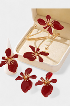 Set di accessori floreali: bracciale + orecchini + anelli