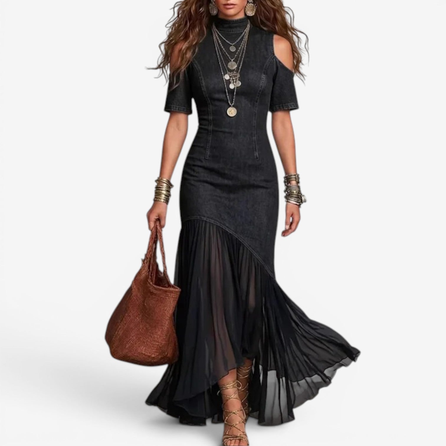 Nicolly - Vestito lungo in jeans