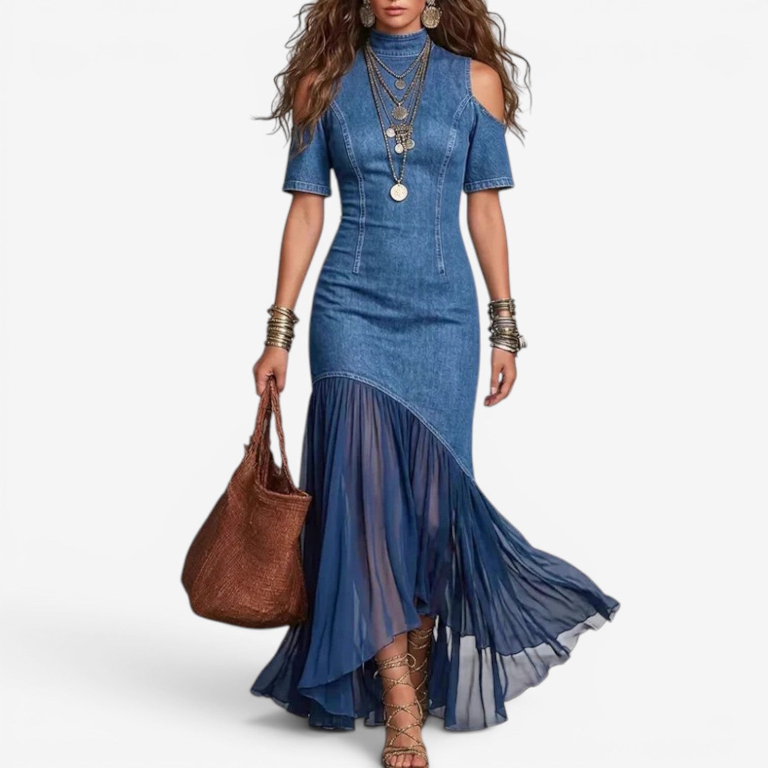 Pietra - Vestito lungo in jeans