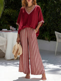 Amélia | Completo Rigato Lino Cotone Elegante Casual