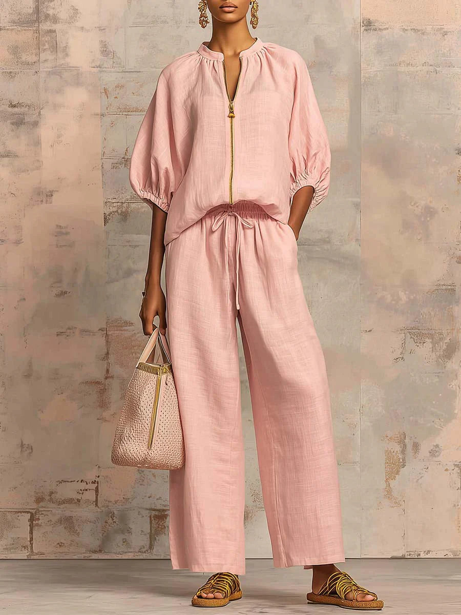 Alba | Completo due pezzi: Camicia stile rilassato e pantalone a gamba larga